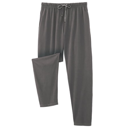 Collections Etc Men's Men's Comfy Knit Pants with Elastic Drawstring Waistband Grey XX-Large