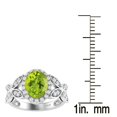 thumbnail image 3 of Sterling Silver with Natural Peridot and White Topaz Halo Ring, 3 of 3
