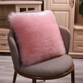 thumbnail image 3 of Junovo 2 PCS Luxurious Faux Fur Pillowcase, 18"*18", Pink, 3 of 6