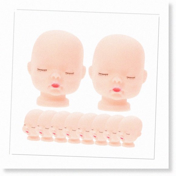 BaldyArt Mannequin Doll Heads - 10pcs Mini Sculpted Bald Heads for DIY Dolls, Perfect for Artists & Decor Enthusiasts (Style 1)