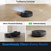 مكنسة كهربائية وممسحة روبوتية ECOVACS DEEBOT N20e Plus، محطة تفريغ ذاتية بدون أكياس، شفط 10000 باسكال، فرشاة ZeroTangle، وقت تشغيل 300 دقيقة