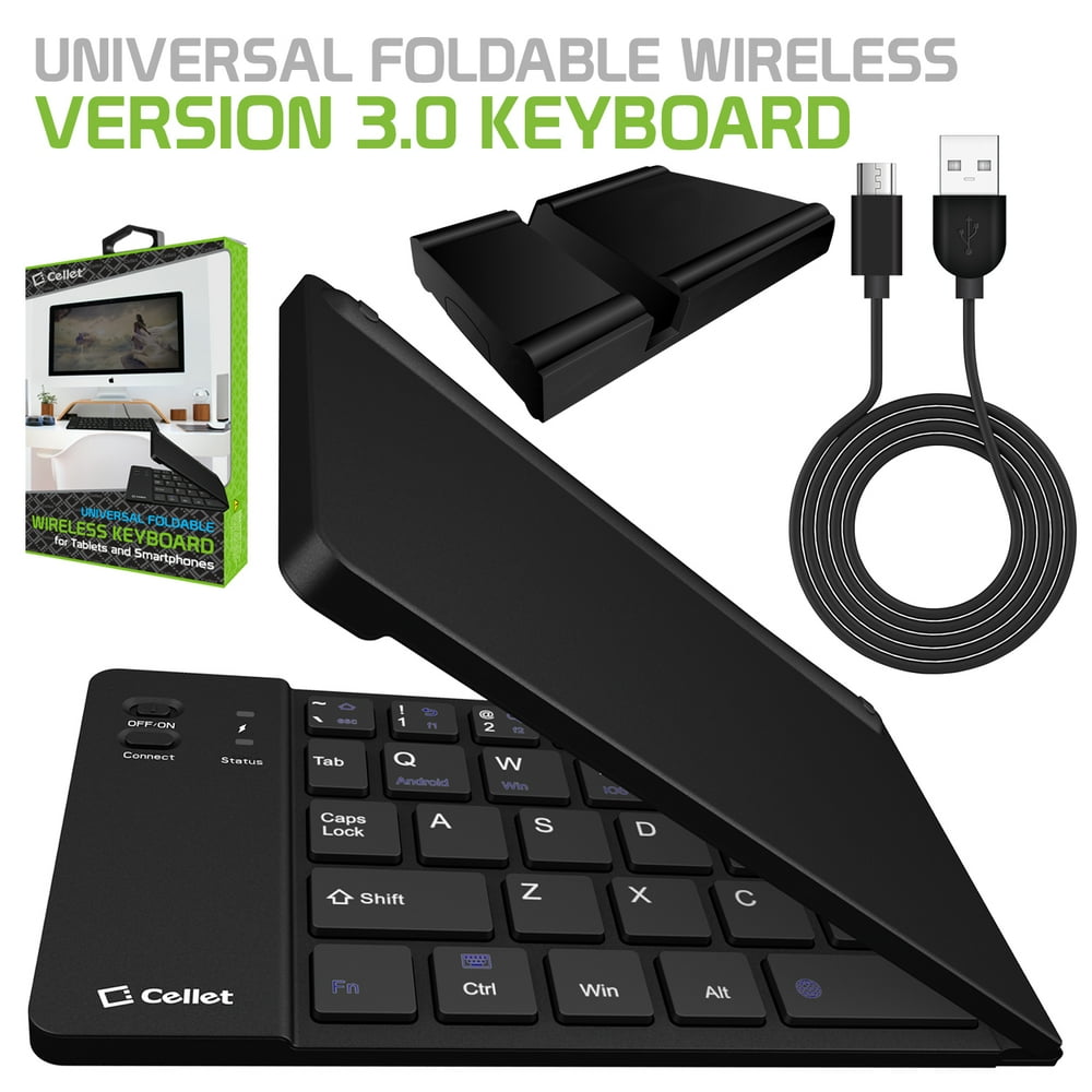 Cellet universal foldable wireless bluetooth 3 0 keyboard with tablet