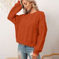thumbnail image 4 of Qiopertar et Hiver Blouse Décontractée à Col Rond pour Femmes Manches Longues Unie Pull Offres de la Semaine Liquidation à Moins de 5$ jusqu'à 90 % de Réduction, 4 of 6