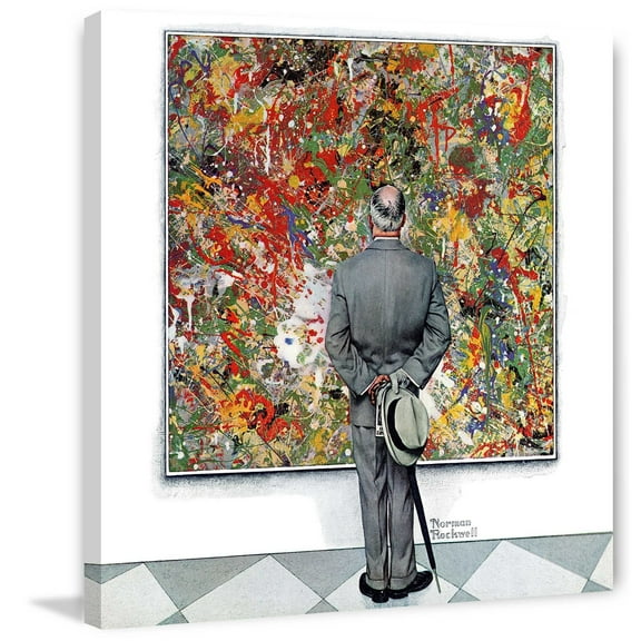 Marmont Hill "Art Connoisseur" by Norman Rockwell Painting Print on Canvas