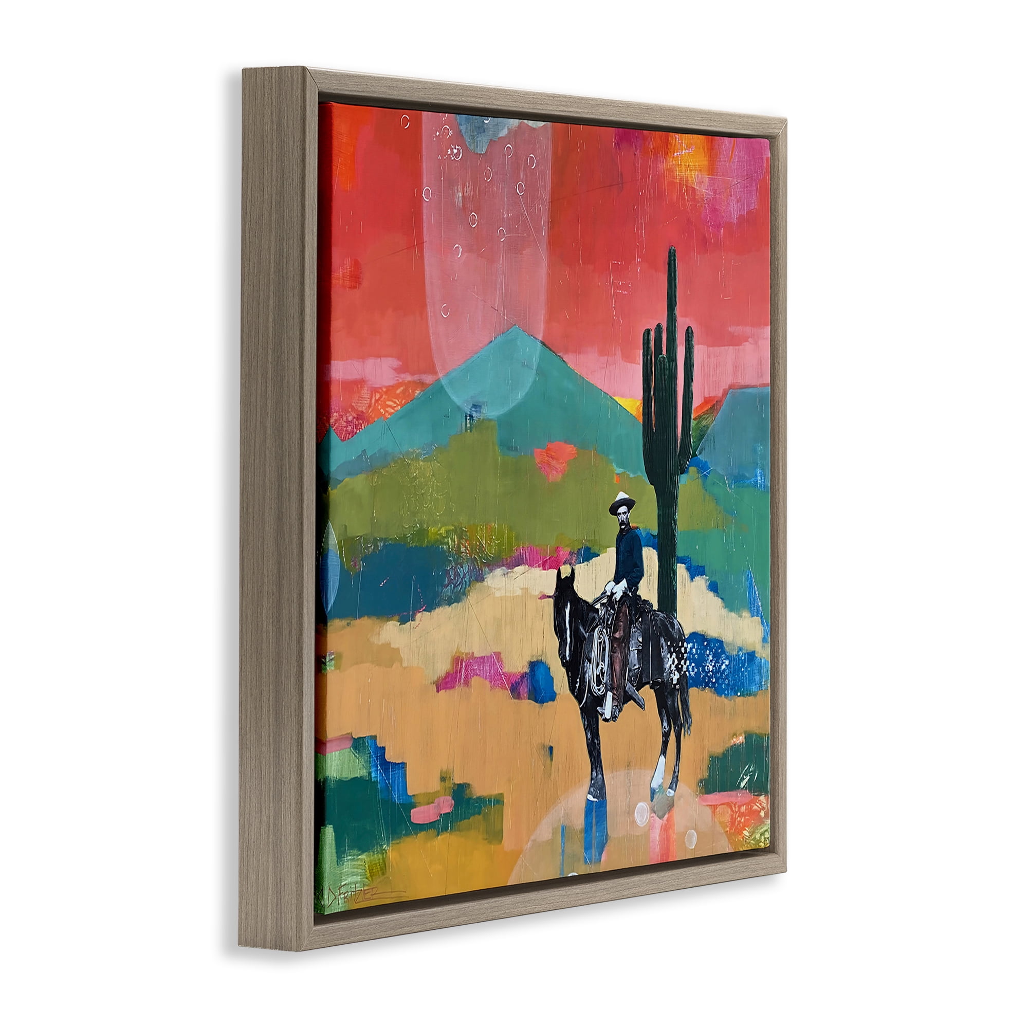Stupell Industries I Used To Be A Cowboy Brown Framed Floater Canvas Wall Art, design by Dianna Fritzler