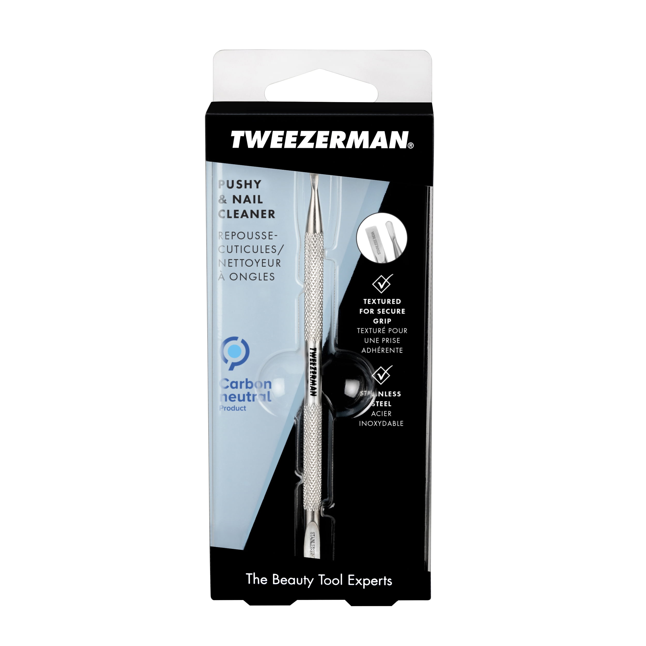 Cuticle And for Steel Nail Nail Pushy Tweezerman Cleaner Care Stainless