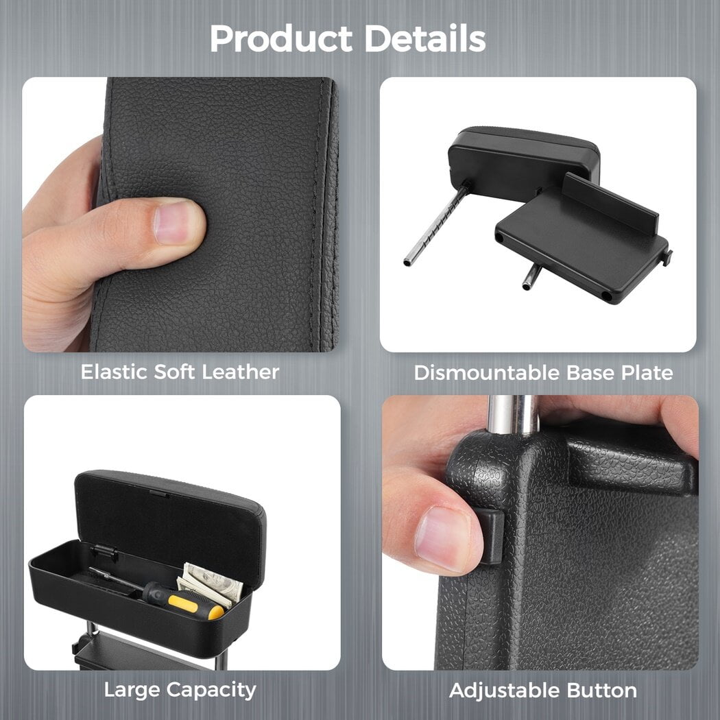 Soft Car Armrest Support Elbow, 2-in-1 Adjustable Height Car Console Armrest Box, Rest Armrest Extender Console Storage Case, Driving Arm Releasing Supply Accessory