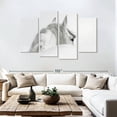 thumbnail image 3 of Elephant Stock Exquisite White Horse Wall Art - Horizontal Multi Panel Canvas - Living Room Wall Decor - Animal Multi Panel - Gray And White Decor By Photoinc Studio - 84" x 54", 3 of 8