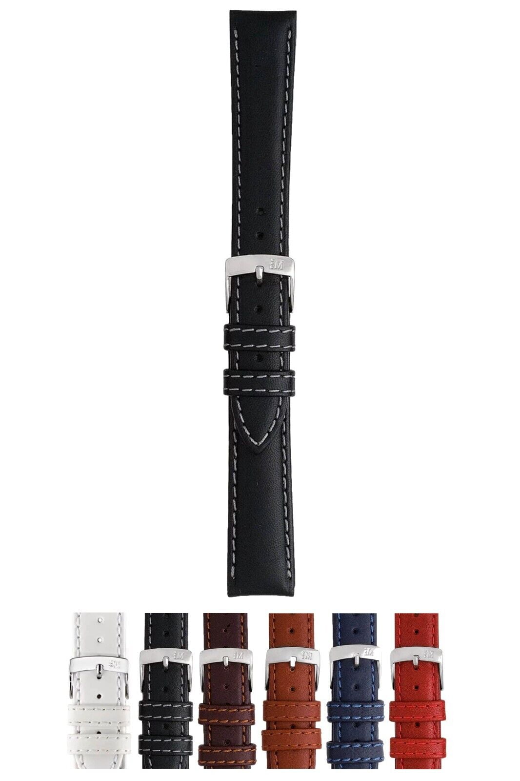 Morellato Bramante Genuine Leather Watch Strap - Dark Brown - 24mm -  Chrome-plated Stainless Steel Buckle - MANUFATTI Collection - Walmart.com