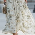 thumbnail image 3 of Morttic Women's Floral Halter Sleeveless Chiffon A-Line Flowy Maxi Dress Elegant Waist-Up Big Swing Party Beach Sundress Green，M, 3 of 4