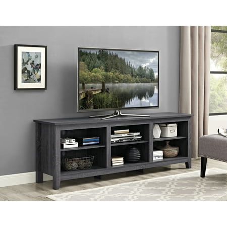 Manor Park Wood TV Media Storage Stand for TVs up to 78" - Charcoal