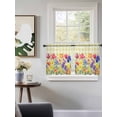 thumbnail image 3 of Yellow Plaid Tulip Tier Curtains 36 Inch Length,Sheer Curtains for Bedroom Living Room Window Spring Floral Watercolor Botanical Small Half Window Kitchen Curtains & Drapes 27.5"x36" 2 Panels, 3 of 6