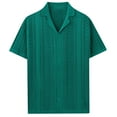 thumbnail image 4 of pstuiky camisetas para hombre, Camisa de punto de manga corta para hombre, cárdigan informal con botones y solapa de manga corta. camisetas de hombre m, 4 of 9