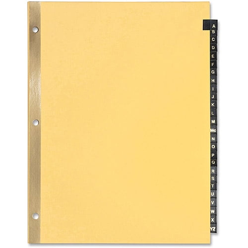 Sparco A-Z Black Leather Tab Index Dividers