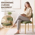 thumbnail image 6 of AFO Set of 4 Dining Chairs, Chenille Upholstered Kitchen Side Chairs with Wood Legs and Backrest for Modern Mid-Century Dining Room and Restaurant, Green, 6 of 14
