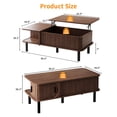 thumbnail image 5 of Pusnapku 39" Lift Top Coffee Table, Fluted Rectangle Center Table with Hidden Storage and Sliding Door, Wood Accent Desk for Living Room, Home Office, 5 of 9