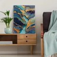 thumbnail image 5 of Blue Marble Alcohol Ink Abstract Canvas Modern Living Bedroom Office Wall Art, 5 of 8