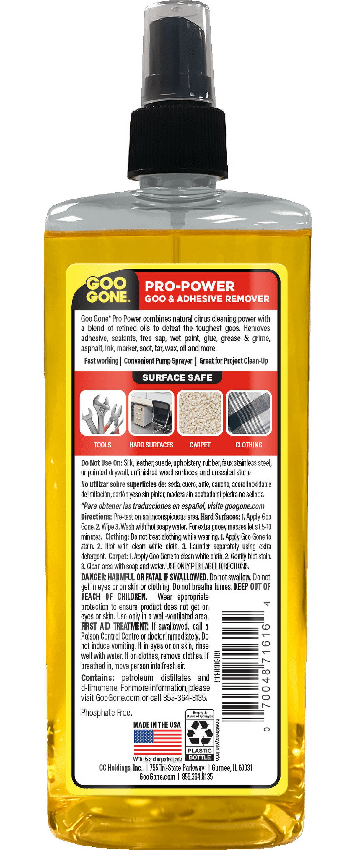 Goo Gone Pro-Power Adhesive, Grease & Tar Remover Spray, Orange Citrus Scent, 16 oz - image 2 of 7