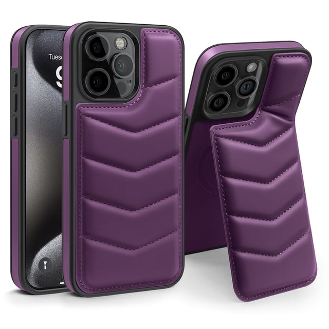 Lycra Down Invisible Bracket Mobile Phone Case, Magnetic Attraction, Card Bag, Suitable For IPhone16Plus Mobile Phone Case-SinKeeU