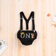 thumbnail image 6 of IBTOM CASTLE Baby Boys Wild One First Birthday Outfit, Bow Tie Romper, Suspenders, Short Pants & Headband Cake Smash Leisure Clothes Set, 4-Piece, 6 of 10