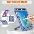 thumbnail image 4 of Dteck Case for iPad mini (A17 Pro) 8.3 inch 2024 / iPad mini 6th Generation,Military Grade Shockproof TPU Protective Cover for Kids with Stand -Grip Handle - Shoulder Strap - Pencil Holder,Purple, 4 of 11
