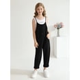 thumbnail image 6 of Girls Boys Overalls Kids Casual Sleeveless Jumpsuit One Piece Rompers with Pockets 5-14 Years, 6 of 7