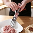 thumbnail image 5 of Stainless Steel Meatball Maker Tube, Manual Meat Portion Dispenser, Handheld Minced Meat Scoop, Home Food Prep Gadget, Non‑Slip Meat Ball Forming Tool, Kitchen Meat Shaper with Auxiliary Spoon, S, 5 of 7