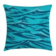 thumbnail image 1 of Vintage Beach Throw Pillow Cushion Cover, Illustration of Abstract Ocean Waves Coastal Blue Simplistic, Decorative Square Accent Pillow Case, 18" X 18", Petrol Blue Dark Seafoam, by Ambesonne, 1 of 2