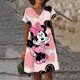 thumbnail image 3 of Nuevos vestidos cortos sexis de verano para fiesta para mujer, vestido con cuello en V y estampado de Mickey Mouse de Disney, vestido hasta la rodilla de manga corta XS-5XL para mujer, 3 of 5