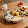 thumbnail image 4 of 5-Compartment Divided Stainless Serving Tray - Food-Grade 304 Meal Prep Platter for & Adults, Rust-Resistant & Dishwasher Safe, Ideal for Side Dishes, Condiments, and Snacks C, 4 of 7