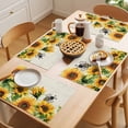 thumbnail image 5 of Sunflower Leaves Placemats Set of 8 Bee Spring Retro Farmhouse Place Mats Indoor Wipeable Table Mats Washable Cloth Dining Table Placemats for Kitchen Holiday Party Home Decor 13x19 Inch, 5 of 9