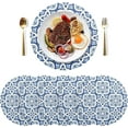 thumbnail image 3 of GZHJMY Blue Moroccan Round PVC Placemats Set of 1, Kitchen Dining Table Decoration（450）, 3 of 7