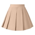 thumbnail image 6 of MKOSPLRT Preppy Style Solid Pleated Skirt for Big Girls 3-15Y Elastic Waist Short Skirt Built-In Safety Liner Casual Bottom for Weekend Travel Photography Daily Wear, 6 of 10