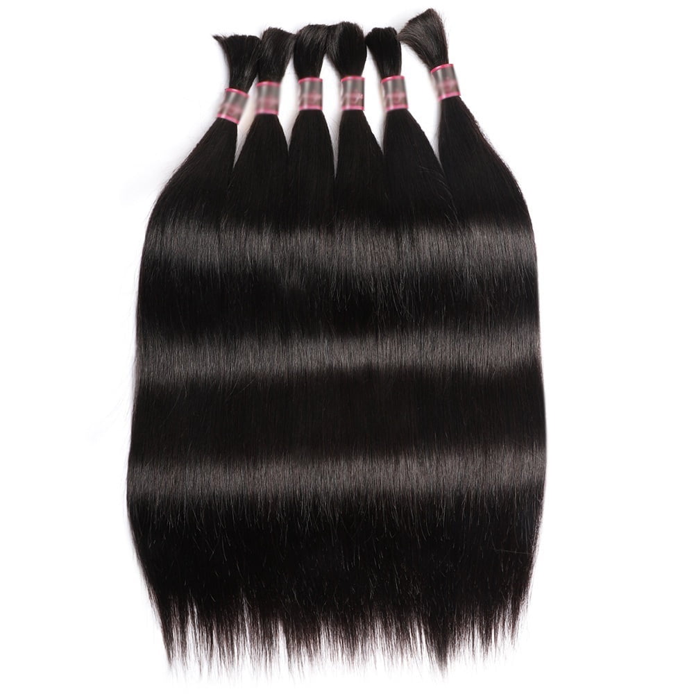 Human Braiding Hair 1 3 Bundle Natural Color Straight Bulk Hair Extensions No Weft for Boho Braids