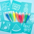 thumbnail image 3 of Yoobi | Washable Paint Set | 16 Piece Set Includes 8 Stencils and 8 Neon Paint Brush Pen Colors | Holiday NEON Multicolor, 3 of 3