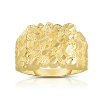 Floreo 10k Yellow Gold 14.8mm Square Nugget Ring, Sizes 6 - 13
