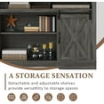 thumbnail image 5 of Mayincolor Farmhouse TV Stand for 65+ Inch TVs, Rustic Wood Media Console with Sliding Barn Doors, Dark Grey, 5 of 10