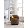 thumbnail image 2 of Swivel Armchair, Teddy Fabric 360° Swivel Accent Chair With Black Powder Coating Metal Ring, 2 of 7