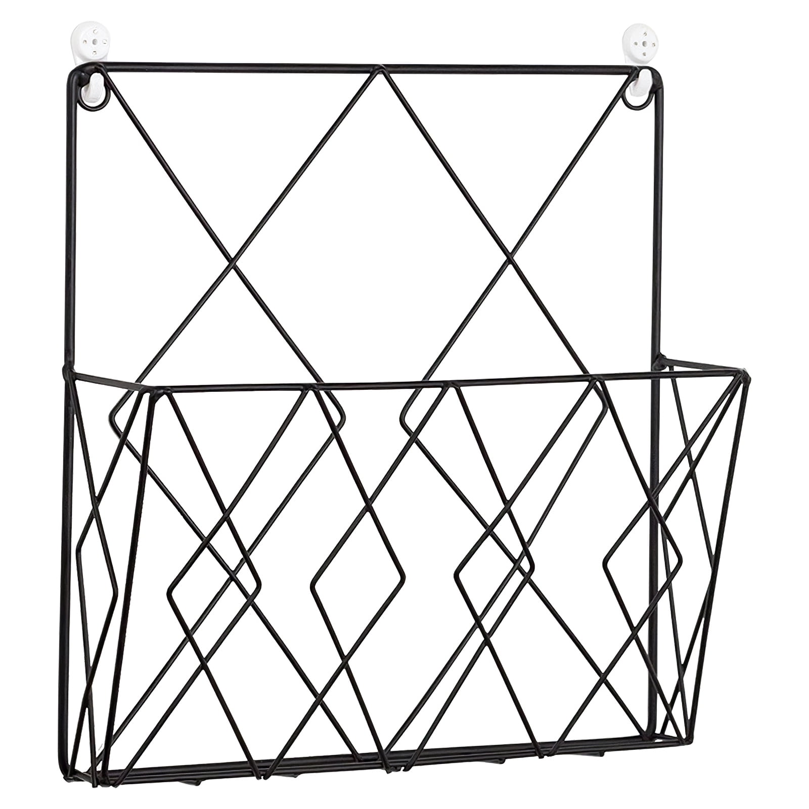 Newspaper Holder Black Iron Craft Wall Mounted Magazine Bracket Fashionable Hollow Room Books Organizer Walmart Com