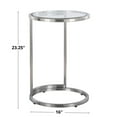 LumiSource Stainless Steel, Clear Glass Round Zenn End Table - Walmart.com