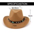thumbnail image 5 of Sombrero de vaquero occidental de las mujeres de moda con la vaquera del fieltro del ala enrollada, 5 of 5