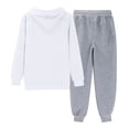 thumbnail image 4 of KAUOD Boys Girls Cotton Sweatpants Set Ribbed Cuffs Joggers Pants Outfits Teen Kids Plain Casual Pullover Hoodies Clothes, 4 of 9