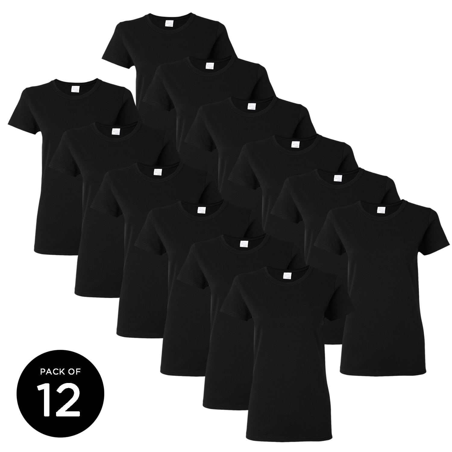 Gildan Black Women T-Shirts Value Shirts for Women - Single OR Pack of 6 OR Pack of 12 Black Shirts for Women Gildan for Women Black shirt Casual Shirt Basic