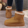 thumbnail image 5 of Yokteiria Women's Snow Boots Cozy Slip On Soft Lined High Top Ankle Boots Thick Bottom Non Slip Flat Heel Cold Weather Outdoor Boots Winter Fashion Footwear, 5 of 10