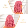 thumbnail image 3 of UPGRATOR Peluca De Fiesta Rosa Con Ondas Para Disfraces Y Cosplay Para Mujer Y, 3 of 8