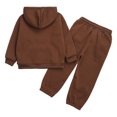 thumbnail image 2 of Hansber Boys Girls Athletic Sweatsuits 2Pcs Jogger Outfits Set Kids Clothes Set Pullover Tracksuit Coffee 150, 2 of 7