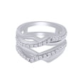 thumbnail image 1 of Round White Cubic Zirconia Crossover Enhancer Guard Ring 14K White Gold Ring Size - 9, 1 of 3