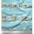 thumbnail image 1 of Soimoi Cotton Duck Fabric Floral,Clouds & Cat Kids Printed Fabric 1 Yard 42 Inch Wide, 1 of 1
