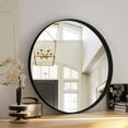 thumbnail image 2 of Anyrose 30" Round Bathroom Mirror Deep Frame Wall Vanity Mirror,Black, 2 of 5