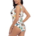thumbnail image 5 of Yiaed Travel1 Print Women One Piece Swimsuits Tummy Control One Shoulder Bathing Suits Pattern Ruffle Swimwear-X-Large, 5 of 8